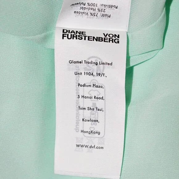 Diane von Furstenberg Modena Silk-Blend Dress in Garden Paisley Mint sz L $698